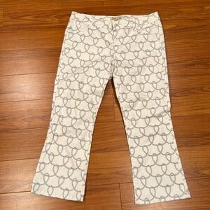 Cabi jeans. Nautical knots design, white with navy blue. EUC